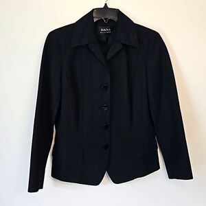Dana BUCHMAN Black Classic lined Jacket Blazer size Large? EUC